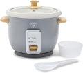 GreenLife Rice Cooker with Removable PFAS-Free Nonstick Pot, 3-Cups Uncooked/6-Cups Cooked, One-Switch Design, Auto Keep Warm Function, Soup, Grains, Oatmeal, Wood Handle, Gray