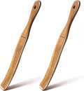 2Pcs Wooden Spurtle for Sourdough Starter, Mixing, Reaching Bottom of Jar, Dough Whisk, Long Handle Spatula, Kitchen Tools for NonStick Cookware, Baking & Cooking Utensils