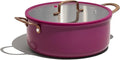 CAROTE 6QT Fully-Clad 3-Ply Stainless Steel Stockpot with Lid Small Kitchen Pot,Outer Ceramic Layer,Even Heating, Fits all stoves,Oven & Dishwasher Safe,Stay Cool Handle,Purple (PFAS/PFOA/PFOS Free)