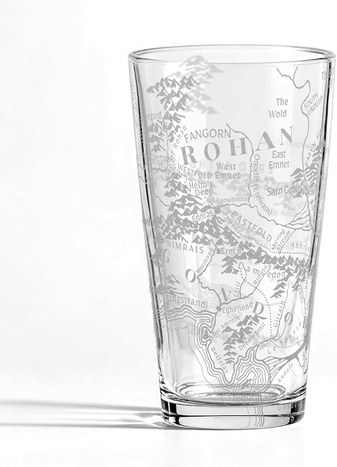 MAP OF MORDOR & GONDOR Engraved 16oz Pint Glass | Inspired by Tolkien Power Ring and Middle Earth | Great Christmas Gift Idea | Unique Elvish Fantasy Wizard Fantasy Decor!