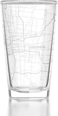 Well Told Engraved Columbus Ohio Map Pint Glass, Etched Beer Gift (16 oz, Clear) City Map Pint, Custom City Glassware, Gifts For Beer Lovers