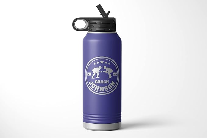 Wrestling Coach gifts, Tumbler, Coach tumbler, Wrestling gifts, Coach Beer glass, Coach gift, Coach gifts, Wrestling Coach (Wrestling Circle, Purple, 32oz Water Bottle)