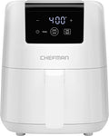 CHEFMAN 2 Qt Mini Air Fryer – Digital Space-Saving Compact Air Fryer with Nonstick and Dishwasher Safe Basket, Quick & Easy Meals in Minutes, Features Digital Timer and Shake Reminder – White