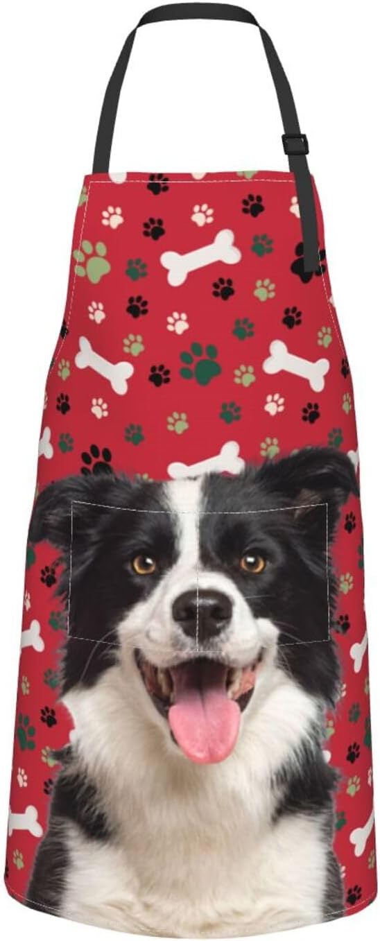 Custom Face Apron for Men Women, Personalized Photo Apron with Pockets, Customized Kitchen Aprons