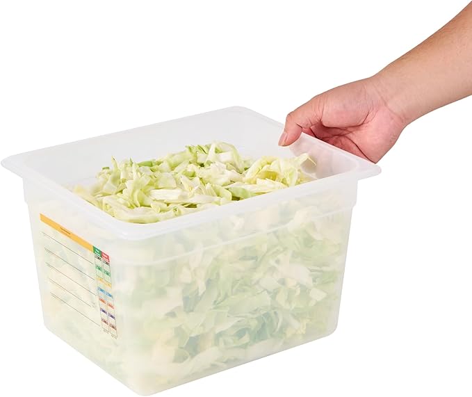 Restaurantware Food Pans Pack of 10 Plastic Rectangle Food Containers Half Size with Traceability Label, Storage Containers Dishwashable Hot Cold Friendly for Restaurants Buffet Commercial Use