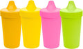 Re-Play Spill-Proof Sippy Cups - Reusable 10 Oz Set of 4, Dishwasher & Microwave Safe, Made in USA, Citrus