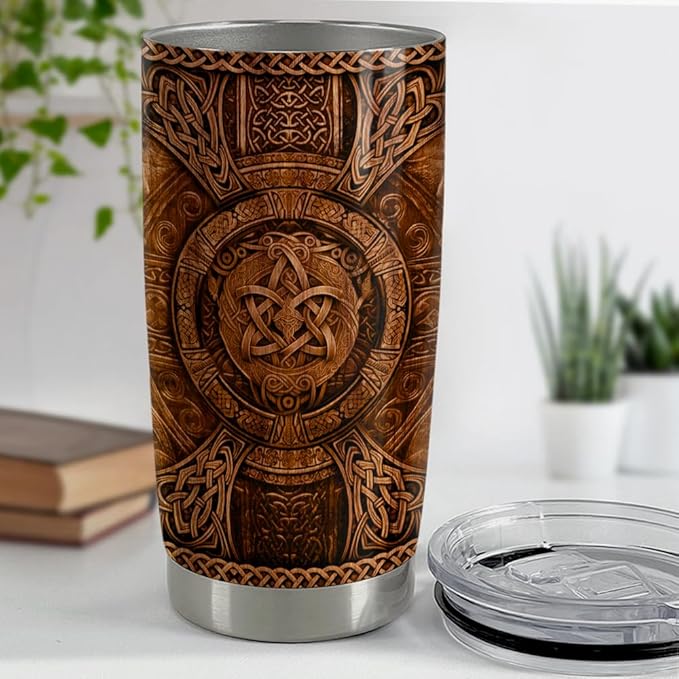 Viking Tumbler 20oz Viking Gifts for Men Vikings Cup Stainless Steel Insulated Tumblers Coffee Travel Drinking Mug Gift for Birthday Christmas