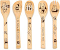 5 PCS Cartoon Wooden Spoons for Cooking, Bear Cooking Utensils, Engraved Bamboo Kitchen Accessories, Cartoon Kitchen Decor, Bear Kitchens Stuff, Birthday Gifts for Women