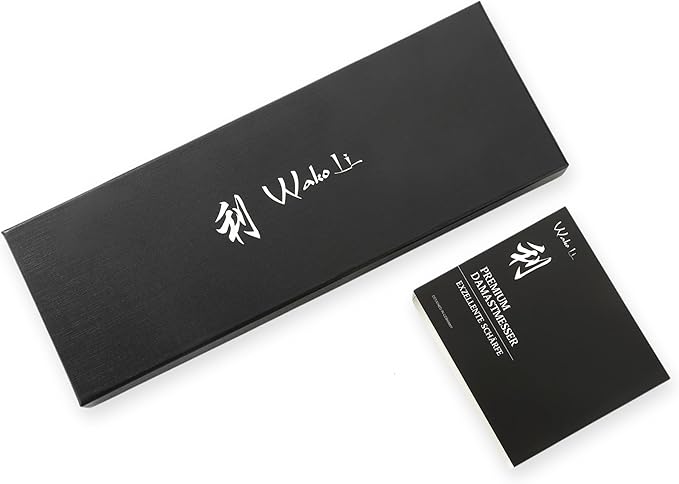 Wakoli EDIB Essentials 2-Piece Damascus Kitchen Knife Set – Chef Knife & Santoku Knife with VG10 Core made of 67-Layer Damascus Steel Blades – Professional Kitchen Knives with Pakkawood Handles