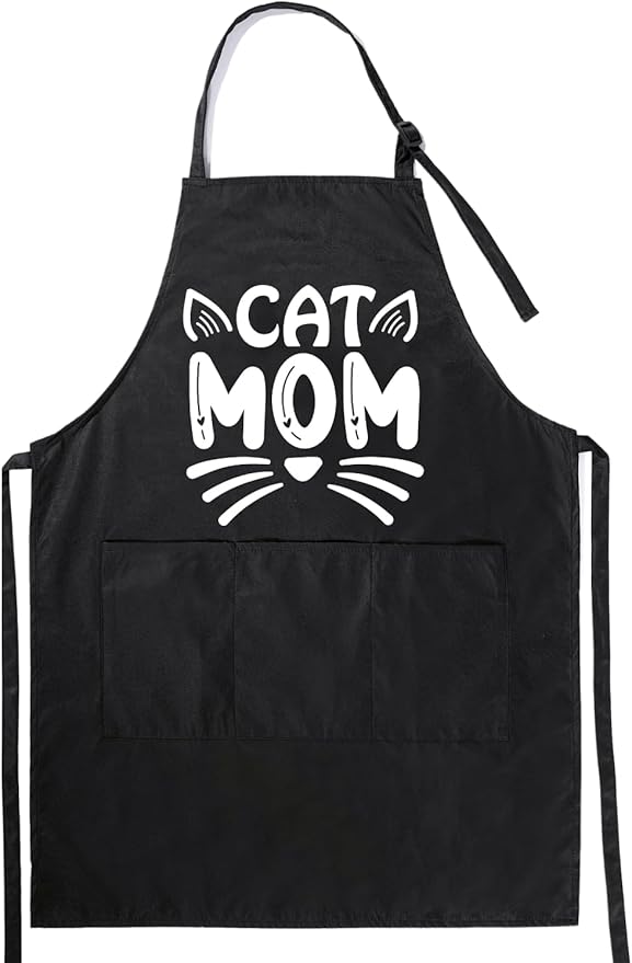 InnoBeta Cat Lover Gifts, Funny Apron with Pockets and Adjustable Neck Strap, Cat Gifts