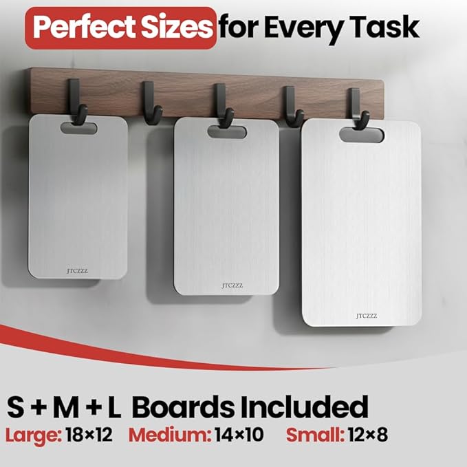 Premium Titanium Cutting Board - 100% Pure Titanium Cutting Boards for Kitchen Use - Durable and Lightweight Cutting Board Accessory for Precise Chopping and Slicing 1PC (18 ×12 Large)