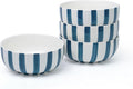 Junko Cereal Bowls Set of 4-36 Ounce Ceramic Bowls, Japanese Noodle Bowl Set, Ceramic Bowls for Kitchen, Breakfast, Oatmeal, Microwave and Dishwasher Safe (Navy)