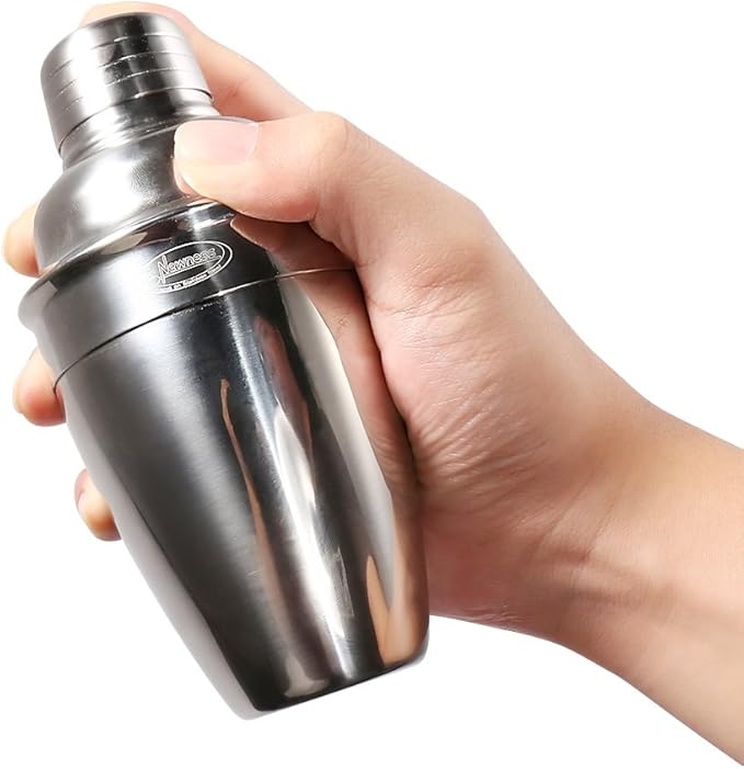 Newness Cocktail Shaker, Stainless Steel Martini Shaker, Drink Shaker Built-in Strainer, Professional Stainless Margarita Mixer, Bartender Kit Gifts, Small, Easy to Carry, Single Martini 8.4oz（250ml)