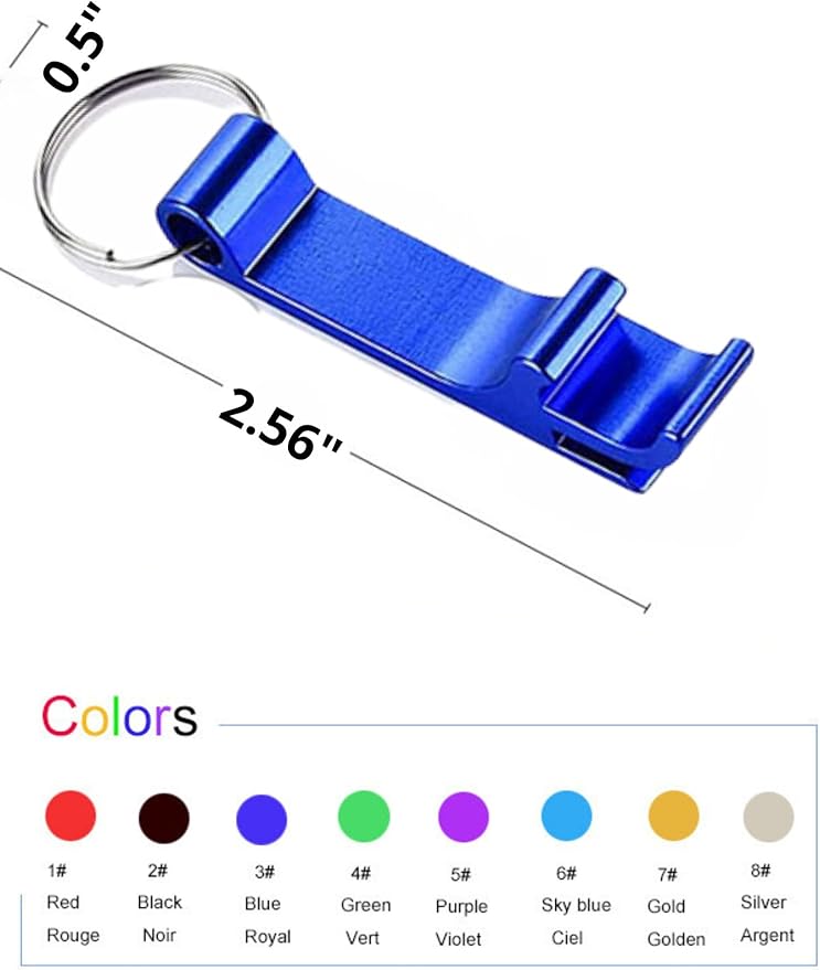 Custom Aluminum Can/Bottle Opener Keychain, Thicker Version, 32 Pcs. Engraved Text/Logo Wedding Favors, Brewery, Bar, Anniversaries, Party, Restaurant, Property Agent, Guests, Graduation Christmas