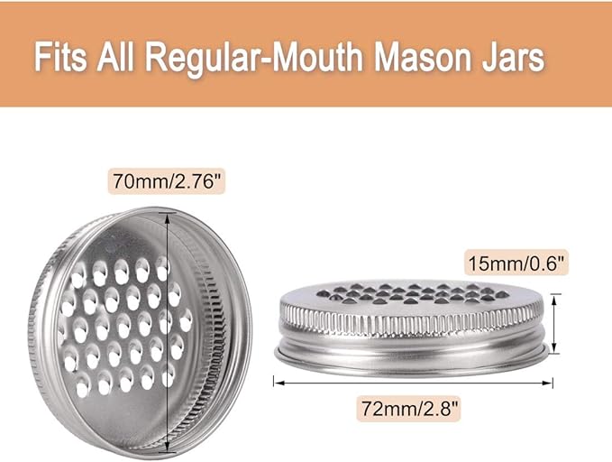 uxcell 2pcs Stainless Steel Regular Mouth Mason Jar Grater Lids Cheese Grating Lid Kitchen Cutter Lid for Vegetable Potato
