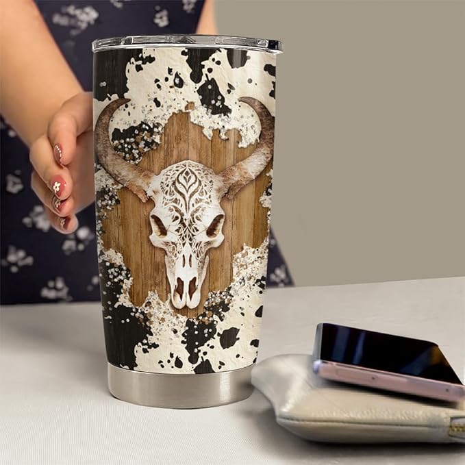 Cow Tumbler 20oz Stainless Steel Insulated Coffee Travel Mug Cup for Women Cowgirl Cows Gifts for Birthday Christmas Mothers Day