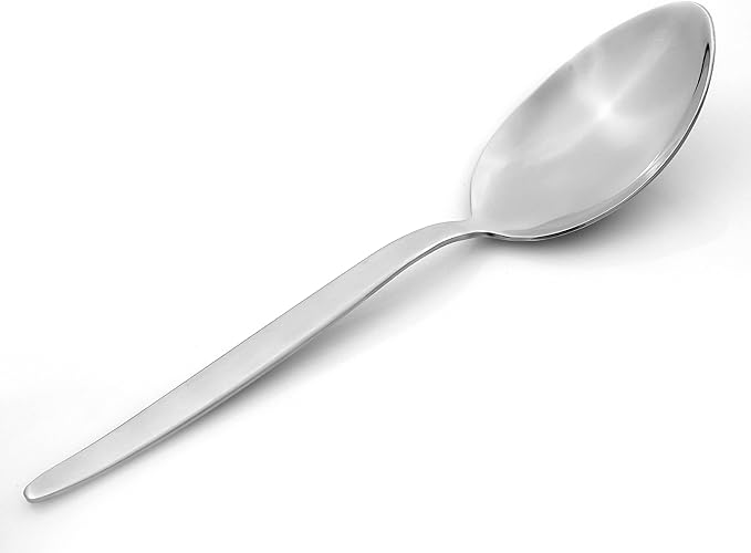 Chef Kunz Spoon | 9 inch 2.5 Tbsp18/10 Stainless Steel Serving Spoon | Basting Quenelle Cooking Plating Dinner Chef Spoons