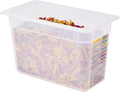 Restaurantware Food Pans Pack of 10 Plastic Rectangle Food Containers 1/3 Size with Traceability Label, Storage Containers Dishwashable Hot Cold Friendly for Restaurants Buffet Commercial Use