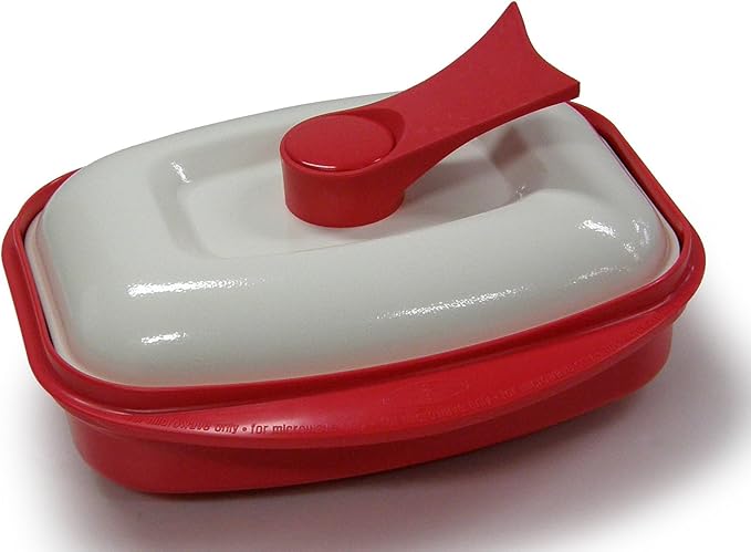 Cookware Combo Set (Everyday Pan & Grill Pan) for Microwave Oven, Red