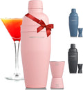 Mixology & Craft Matte Pink Bartender Kit – Cocktail Shaker and Jigger Set, 24oz Drink Mixer with Cap – Home Bar Tools for Mixing Cocktails, Martini, Margarita – Sleek Gift for Men & Women
