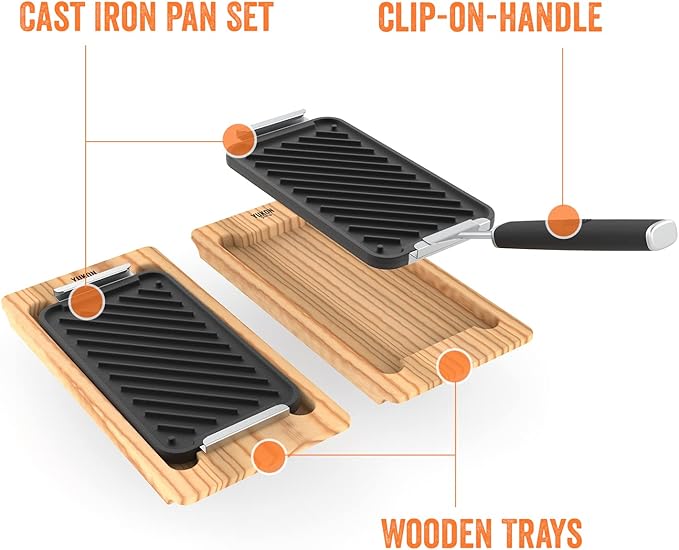 Yukon Glory™ SEAR 'N SERVE Set (BBQ Cast Iron Grill Pan Set)