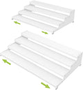 Expandable 4-Tier Step Spice Rack Organizer for Kitchen Cabinet Modern Design and Non Skid Space Saving Storage Shelf for Countertop Cabinets Pantry(2Packs/White)