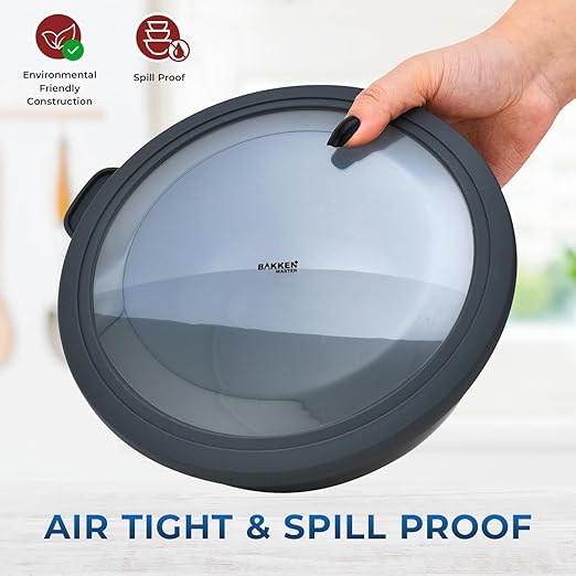 12 Piece Plastic Nesting Bowls with Lids - Mixing Bowls Set includes 6 Prep Bowls and 6 Lids, BPA-Free, Reusable Meal Prep Containers, Microwave, Freezer & Dishwasher Safe, Gray