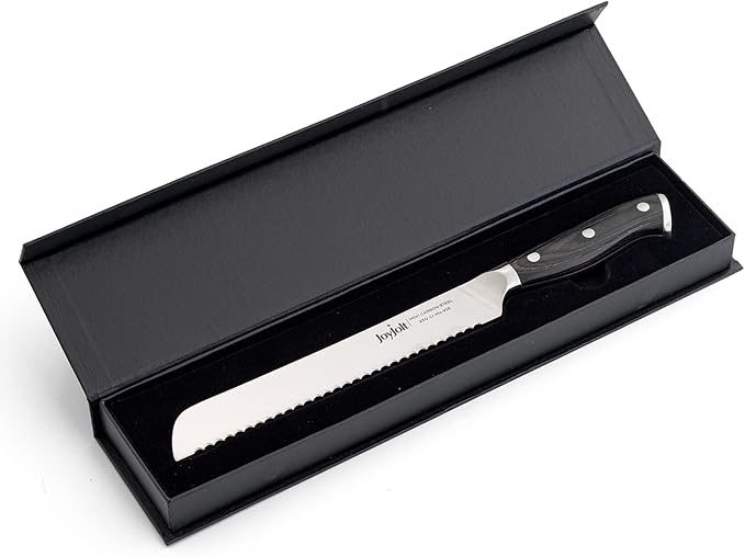 JoyJolt 8” Bread Knife. High Carbon x50 German Steel Kitchen Knife – Magnetic Gift Box.