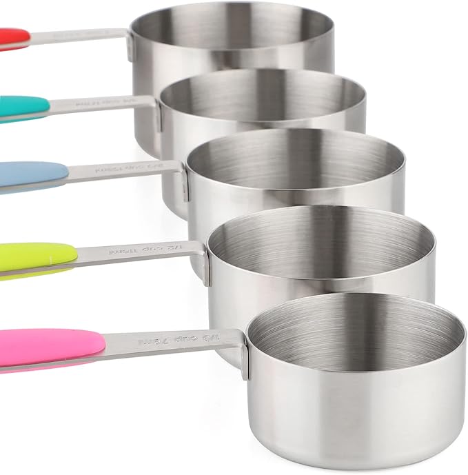 Measuring Cups and Spoons Set Stainless Steel Includes 5 Measuring Cups 8 Measuring Spoons for Dry or Liquid Ingredients (5+8)