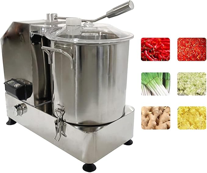 TECHTONGDA Commercial Food Processor Vegetable Chopper 110V Multi-Function Meat Grinder Shredder Vegetable Slicer Cutters with 12L Capacity and Adjustable Speed for Fruits Grains Peanut Ginger Garlic