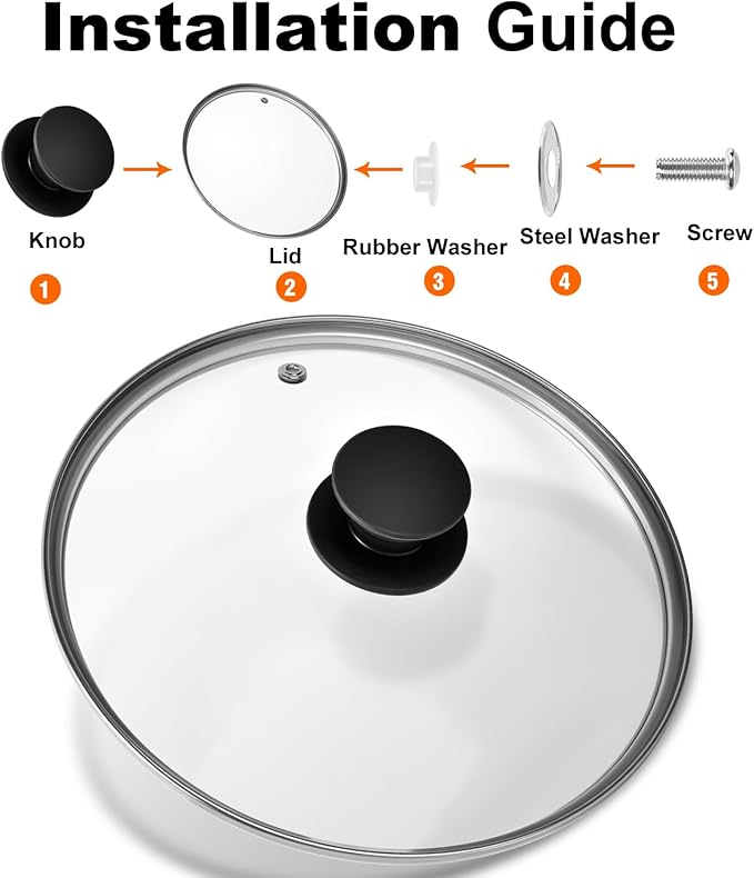 Tempered Glass Lid for Instant Pot 6 Quart, 9.1 Inch,Pressure Cooker Accessories,Replacement Parts for Instant pot,Heat Resistant Silicone Handle and Stainless Steel Rim