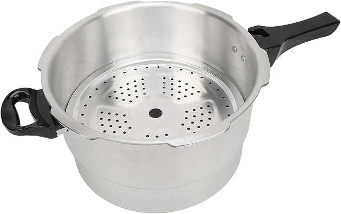 Stainless Steel Pressure Cooker, Kitchen Pressure Cooker for Induction and Stove Top, Pressure Canner with Safety Valves and Steaming Plate, for, Noodles(20CM)