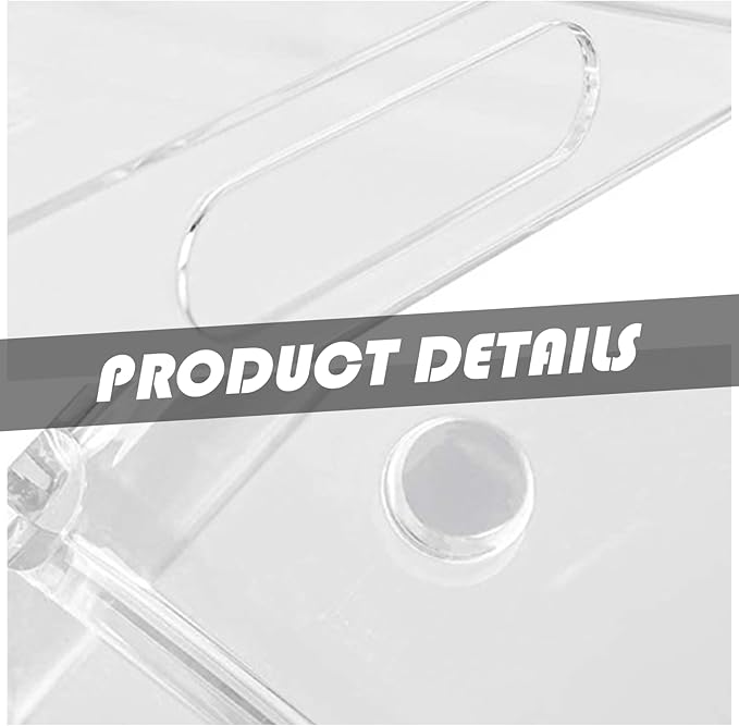 2 Pcs Clear Acrylic Serving Tray, 16" x 12",15.2" x 11.2" Plastic Tray with Handles Clear Decorative Lucite Tray for Food, Tea, Snacks, Kitchen, Fruit