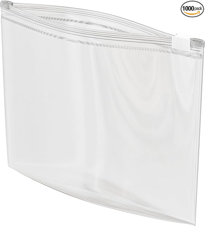 1000 Count - Slider Zip Food Storage Bags, 10" x 7" 3 Mil Heavy Duty, Strong & Durable For Freezer Storage. GPI