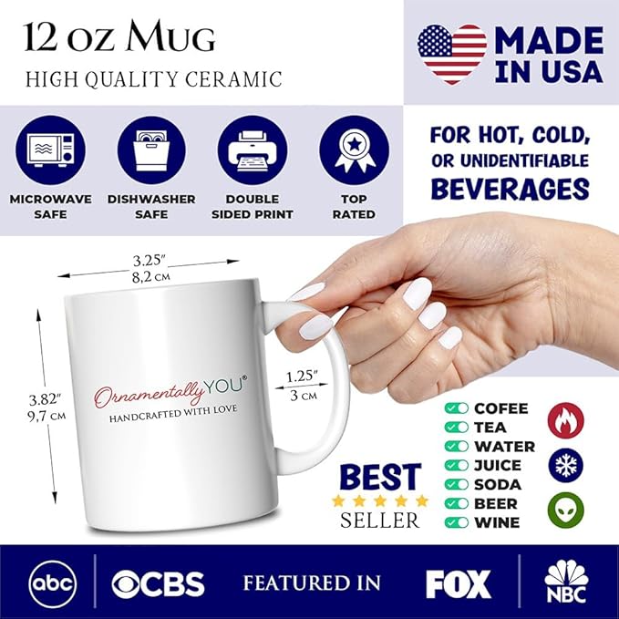 OrnamentallyYou State Travel Landmark Mugs – 12 oz Ceramic Coffee Cups, U.S. Souvenir Gift for Tourists (Artistic North Carolina State Themes and Landmarks Mug)