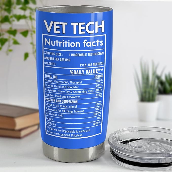 SANDJEST Vet Tech Tumbler 20oz Veterinarian Gifts for Women Men Stainless Steel Insulated Tumblers Coffee Travel Mug Cup Veterinarians Gift for Birthday Christmas