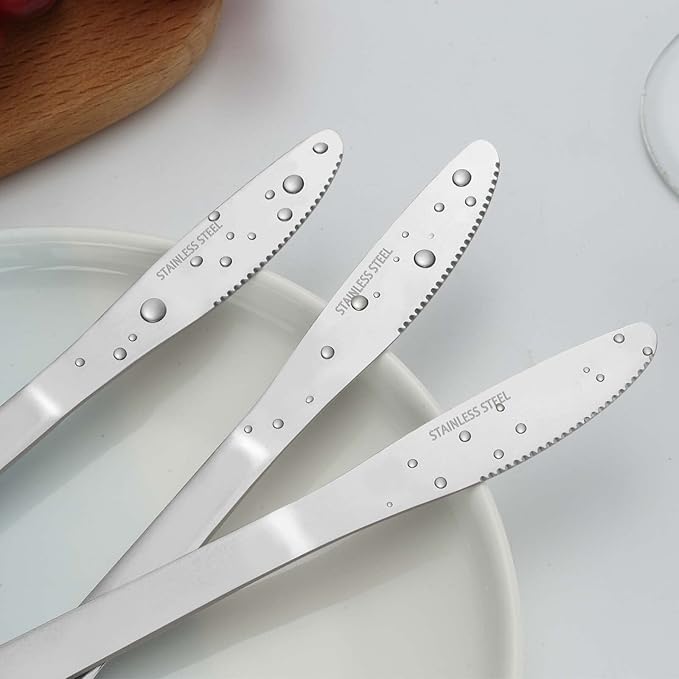 36 Pieces Dinner Knives Set, 8.1 Inches Table Knives Set, Durable Butter Knife, Food Grade Stainless Steel Dinner Knife, Cost-effective Silverware - Mirror Polished, Dishwasher Safe