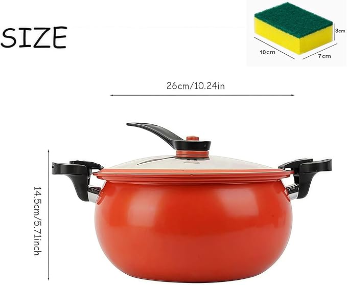 Multifunctional Large Capacity Non-Stick Pressure Cooker, 8 Qt Micro Pressure Cooker With Visible Transparent Glass Cover,Anti-Scalding Handle, Fast Cooking Pot For All Stovetops (2PCS)