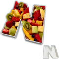 Hard Plastic Reusable Fillable Letters Numbers Serving Trays for Party Decoration (N, White)