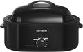 20Qt Roaster Oven Buffet with Self-Basting Lid, 1450W Stainless Steel Electric Turkey Roaster Oven with Cool-Touch Handles, Removable Pan and Rack, Black
