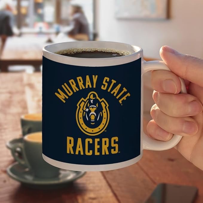 Murray State University Racers Logo Ceramic Coffee Mug, Novelty Gift Mugs for Coffee, Tea and Hot Drinks, 11oz, White