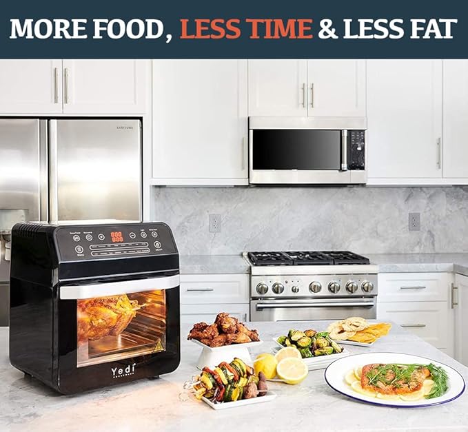 Yedi Total Package 18-in-1 Air Fryer Oven, Air Fryer with Rotisserie and Dehydrator + 100 Recipes, 12.7 Quart
