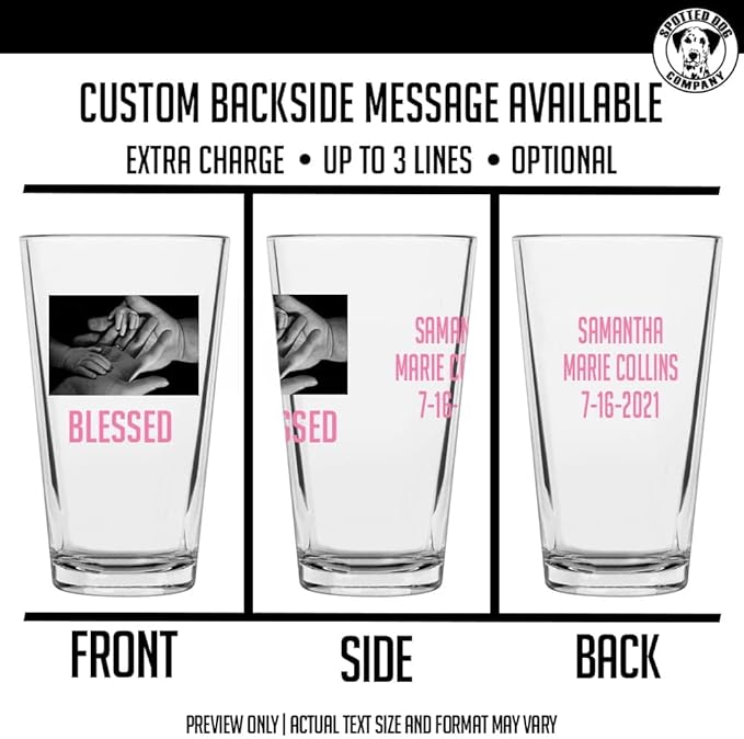 Personalized Printed 16oz Pint Beer Glass – Beer Gifts, Custom Gifts for Men, Customized Drinking Cup, Father’s Day Birthday Reunion, Funny Novelty Gift, Him Friend Brother Dad, Photo Picture Image