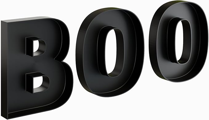 Hard Plastic Reusable Fillable Letters Numbers Serving Trays for Party Decoration (Boo, Black)