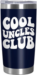 Christmas Funny Uncle Gifts from Niece Nephew - Cool Uncles Club 20 oz Stainless Steel Insulated Coffee Tumbler with Lid - Father's Day Birthday Christmas Funny Gifts for Uncle Men Brother