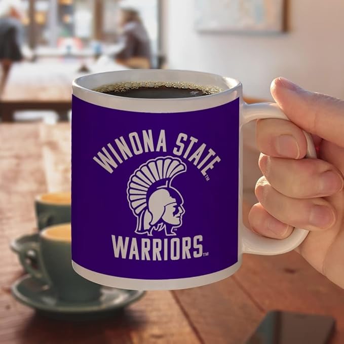 Winona State University Warriors Logo Ceramic Coffee Mug, Novelty Gift Mugs for Coffee, Tea and Hot Drinks, 11oz, White