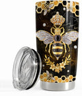 SANDJEST Bee Tumbler 20oz Stainless Steel Insulated Tumblers Coffee Travel Mug Cup Jewelry Drawings Style Bee Gifts for Women Girls Teen Gift for Birthday Christmas