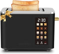 SEEDEEM Toaster 2 Slice, Touch Control Screen, Smart Stainless Toaster, 6 Shade Setting, 6 Bread Selection, Countdown, Removable Crumb Tray, 900W, Matte Black