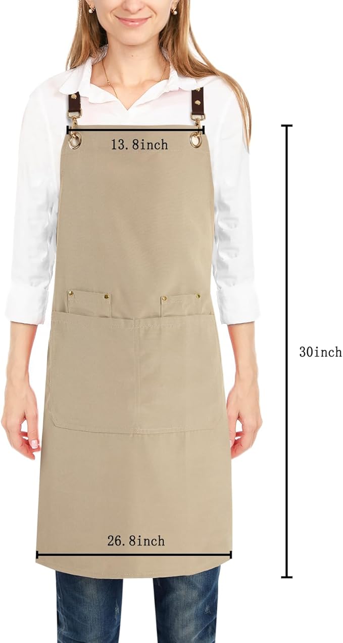 Personalized Aprons Custom Women Men Apron with Pockets Chef for Baking Bbq Grill Embroidered with Name Text