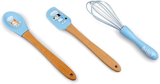 Handstand Kitchen Bluey Silicone Baking Utensil Set with 9" Spoon, 8.75" Spatula and 8.5" Whisk